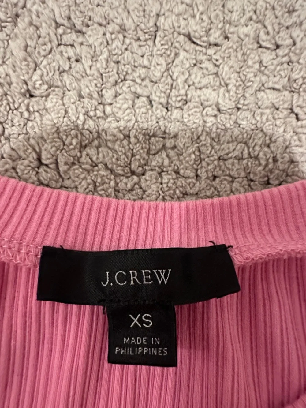 J. Crew Pink Ribbed Ruffle-Trim Tank - Picture 2 of 4